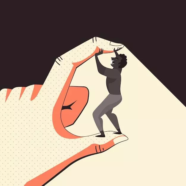 Mano juzgando a hombre