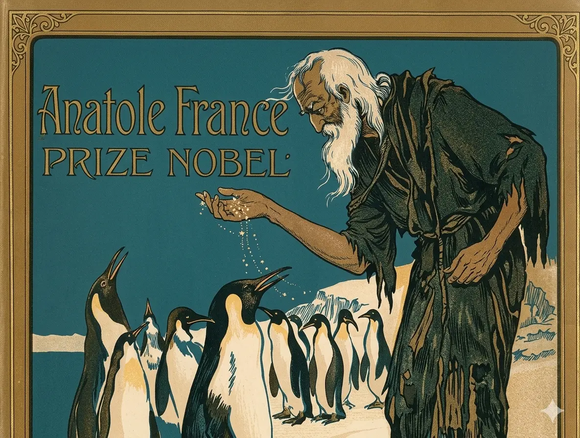 anatole france con pinguinos