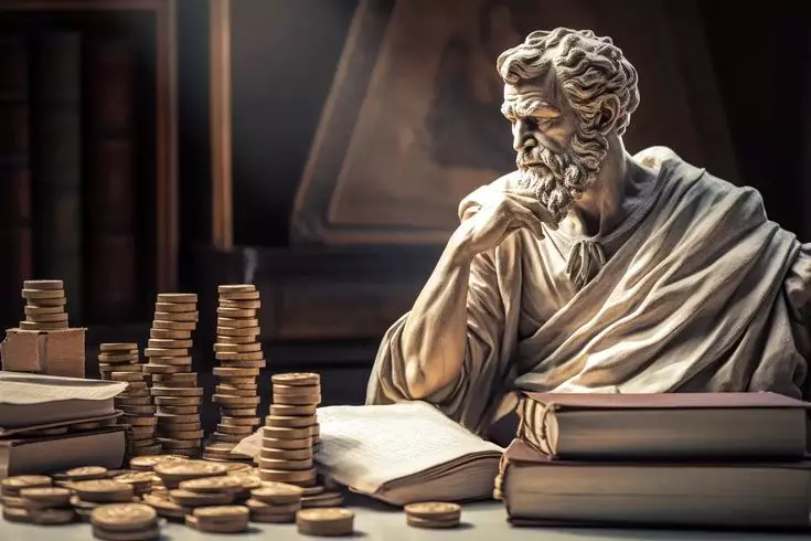 filosofo estoico con dinero