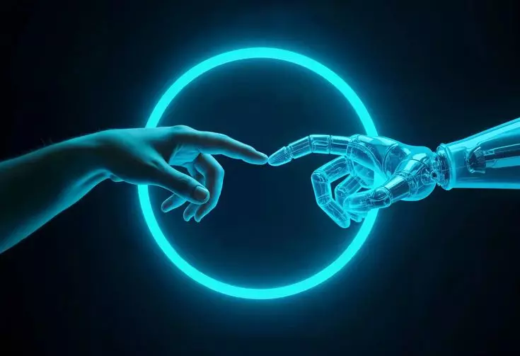 Ilustracion sobre la creación del humano (IA)