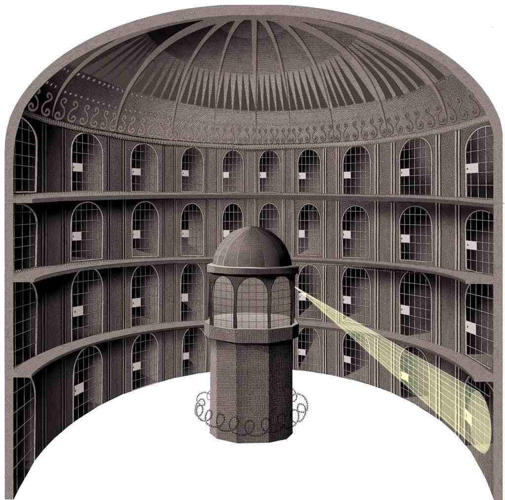 Diseño 2d del panóptico de Bentham