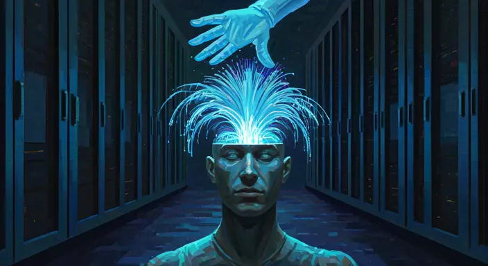 hombre manipulado por inteligencia artificial