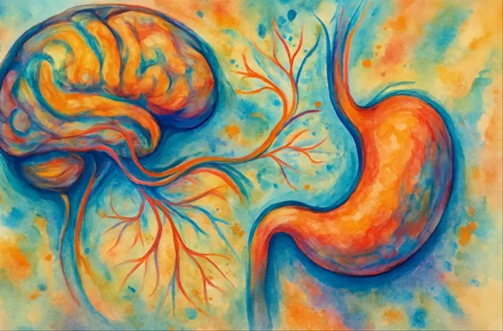 Arte hecho en pintura del cerebro y el estomago